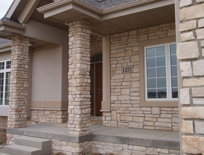 Birch Fall Ledgestone veneer for front porch